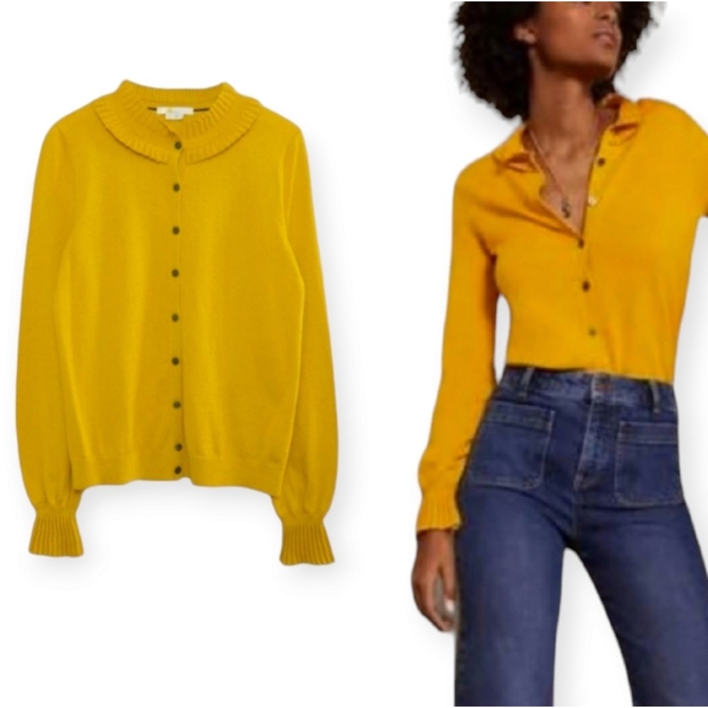 Boden Yellow Women's Cardigan Sweater